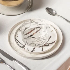 Oulfa gold*silver porcelain 18 Pcs dinner set