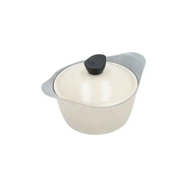 Lahoya granite pot with white lid 24 cm